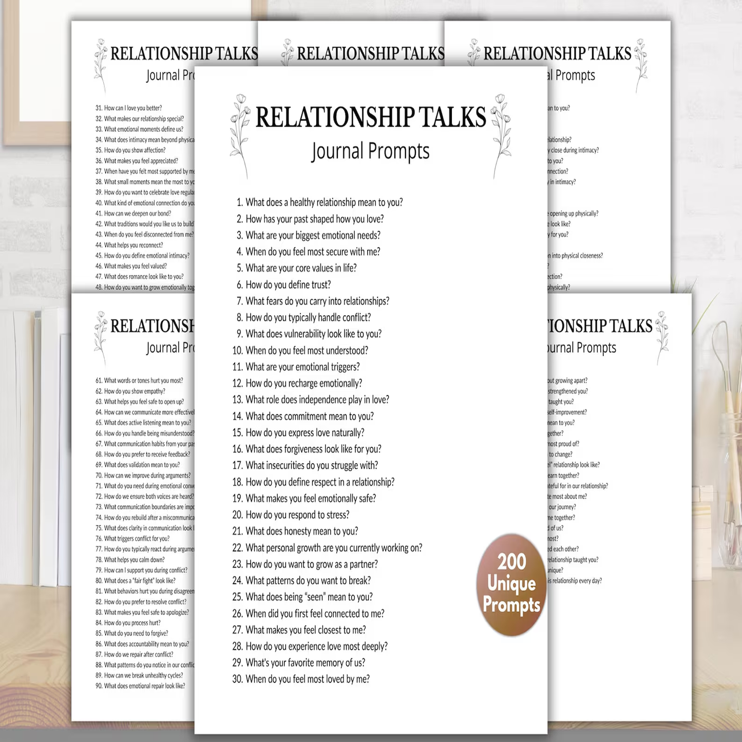 200 Couples Journal Prompts