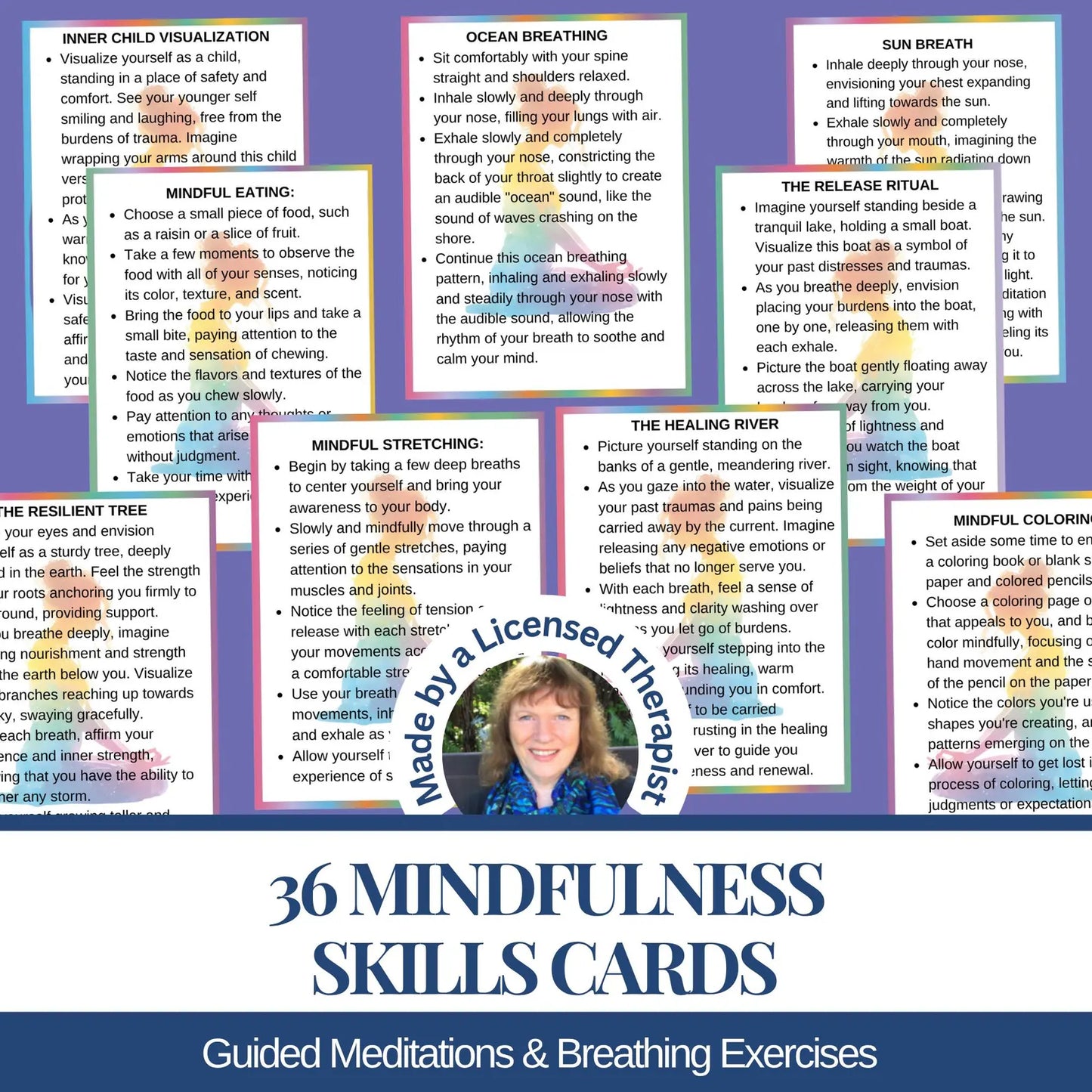 Breathing exercises Emotional regulation Anxiety Printable