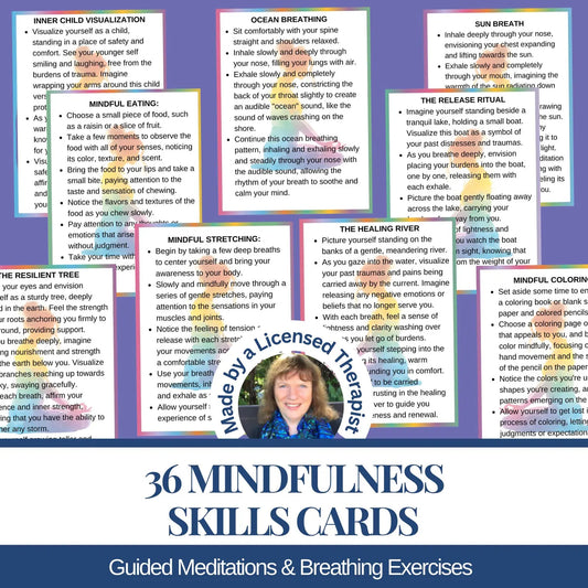 Breathing exercises Emotional regulation Anxiety Printable